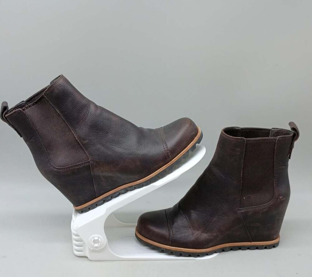 UGG Pax Waterproof Wedge Boot Size 8 Brown Leather Chelsea